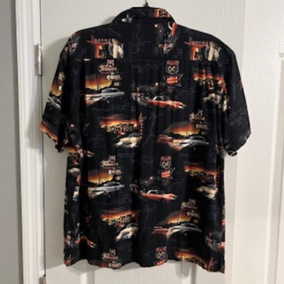 North River Outfitters Route 66 Button Down Shirt With Muscle Cars Large - Picture 2 of 14
